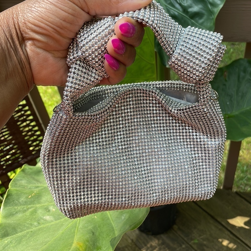 Silver Rhinestone Mini Bag - Picture 3 of 11